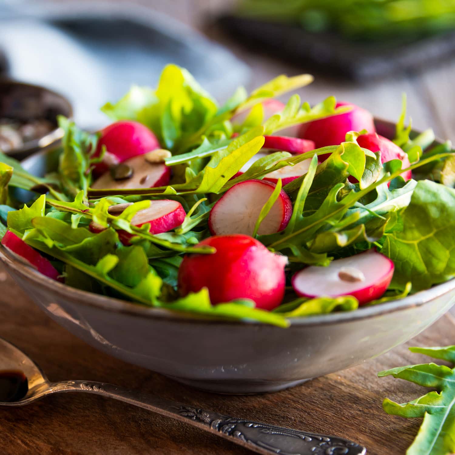 Summer Refresh: Kale, Lettuce & Radish Salad with Lime Vinaigrette